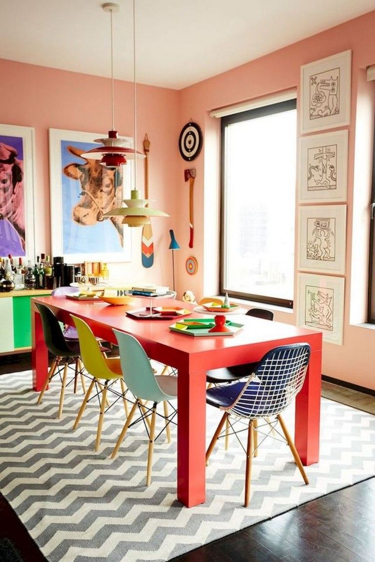 sala de jantar colorida