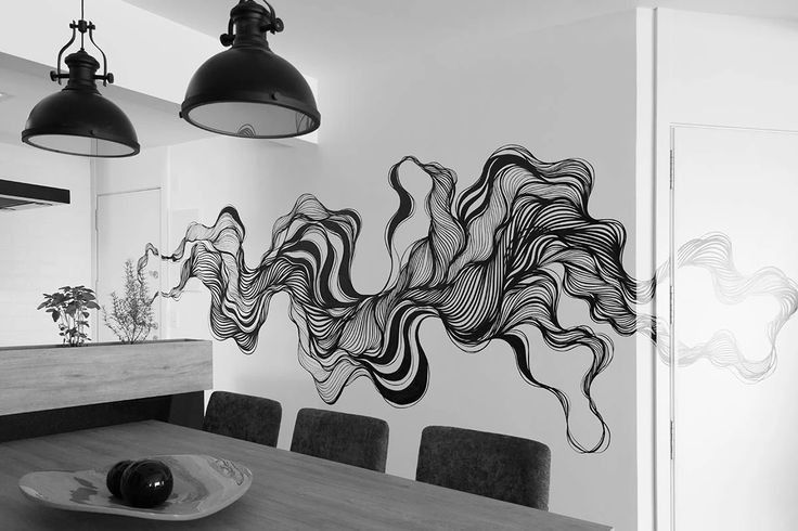 Mural de parede 2025 grafismo com linhas